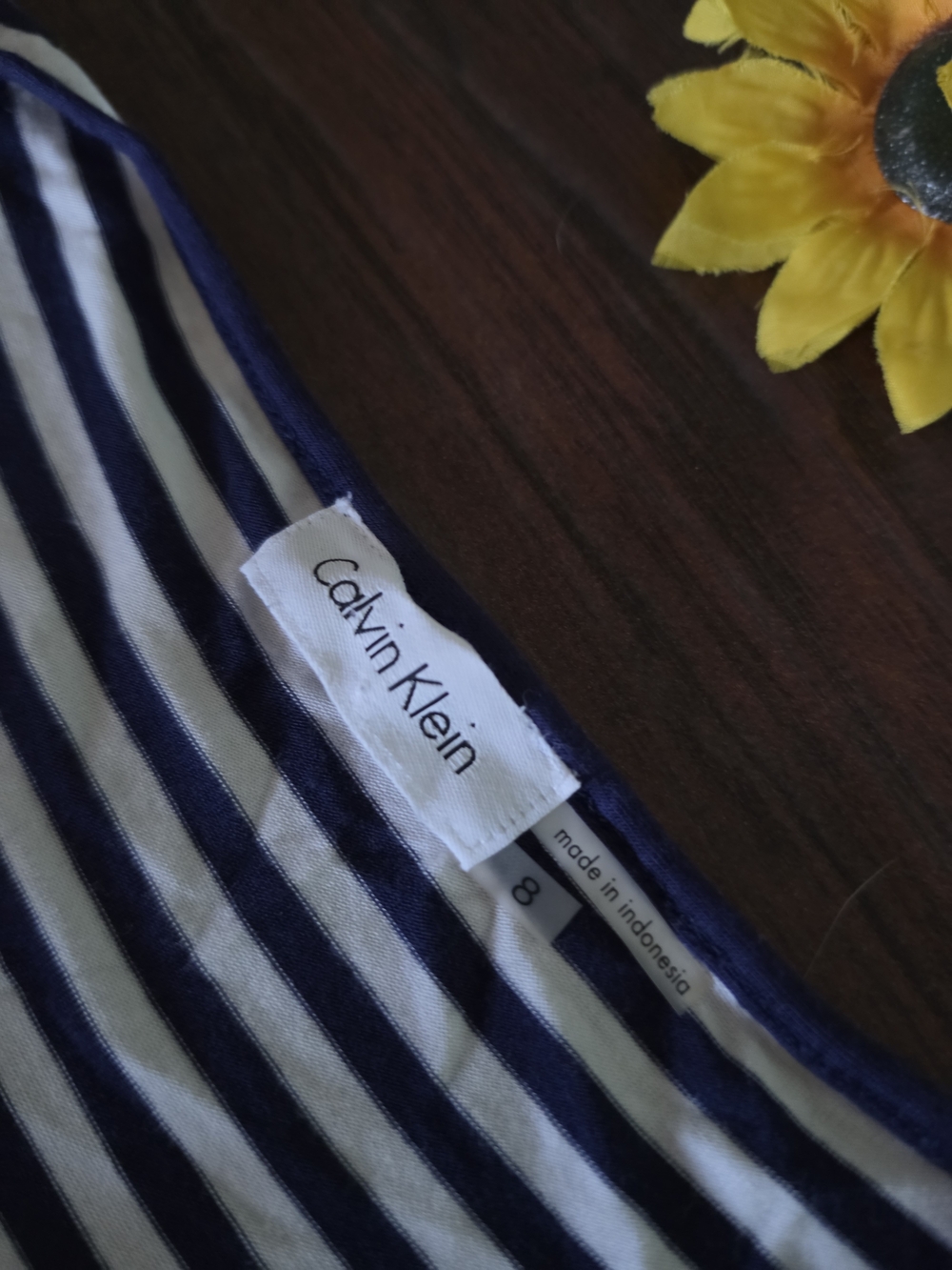 Calvin Klein Striped Navy and White Casual Tee Dress - Women's Summer Dress ♡●♡ - Picture 2 of 7